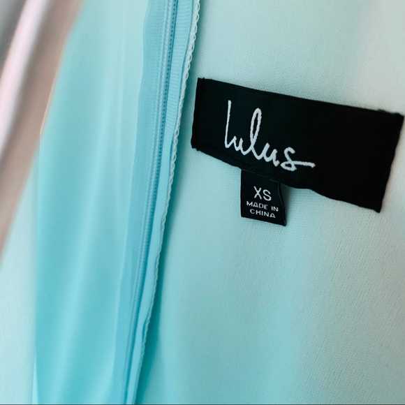 Lulu’s Blue Satin Tiered Asymmetrical Midi Dress - Picture 9 of 13